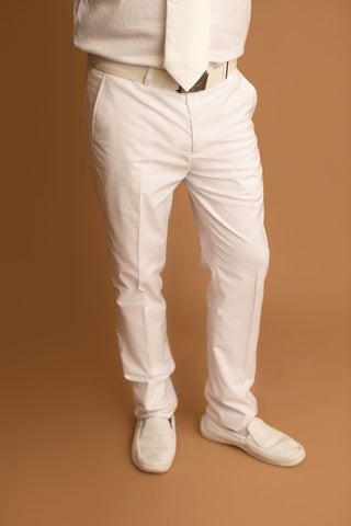 Custom tailoredTrousers capolavoro flannel off white Blugiallo